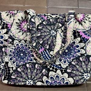 Vera Bradley Purple and Black Floral Tote
